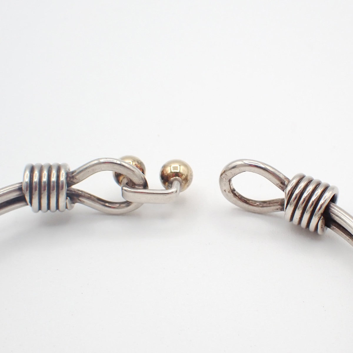 Tiffany & Co. Double Hook and Eye Bangle Bracelet Gold 750/Silver 925 31RL958