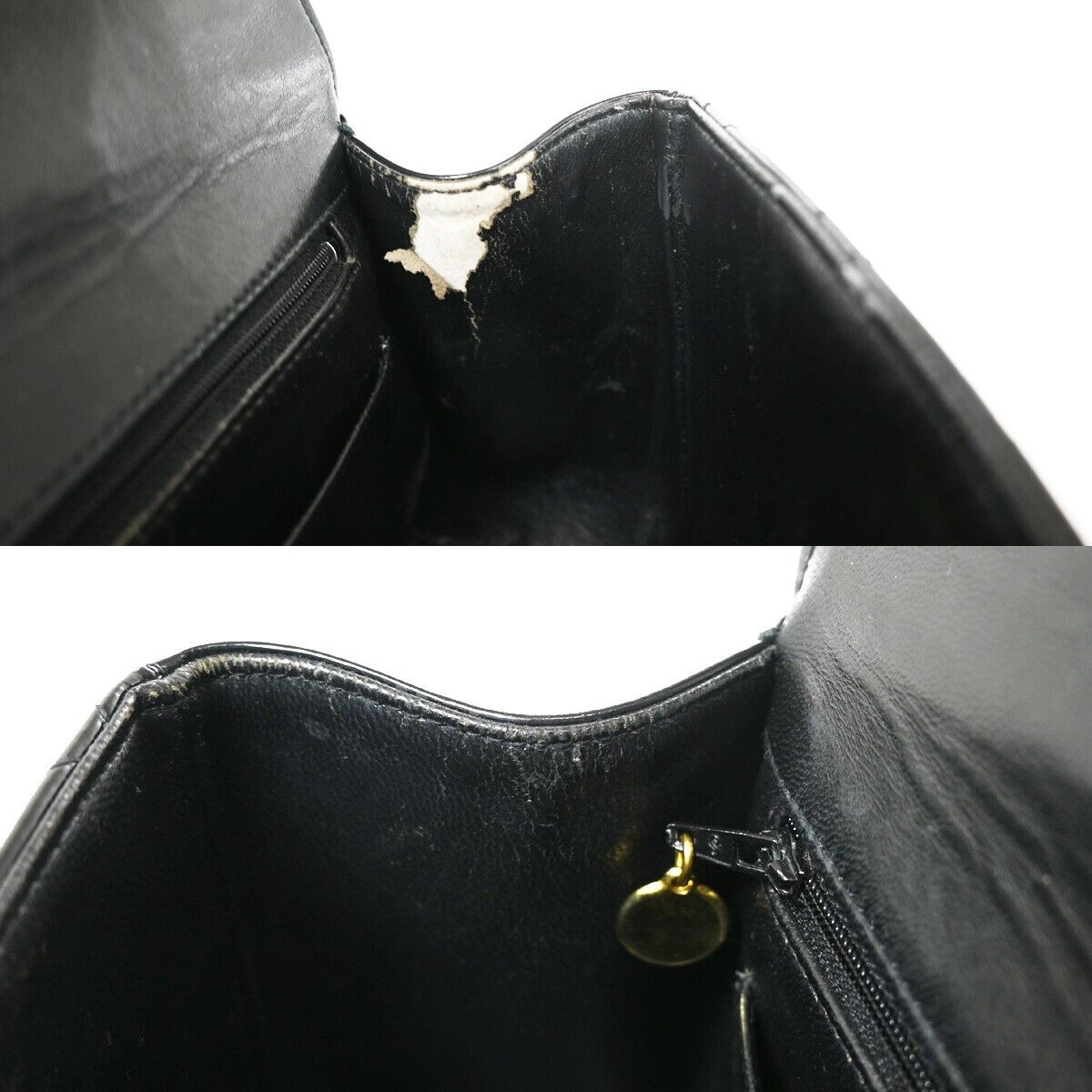 CHANEL CC Logo Matelasse 23 Hand Bag Patent Leather Black GHW 691RJ745