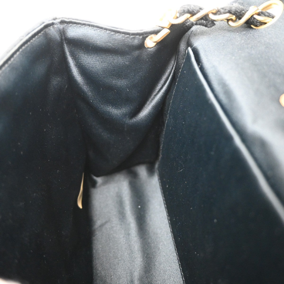 CHANEL CC Mini Matelasse Chain Shoulder Bag Satin Black GHW Vintage 648RL403