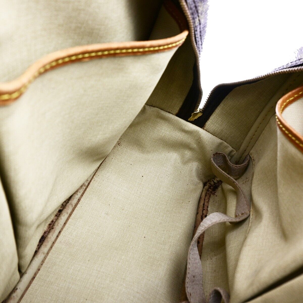 LOUIS VUITTON LV Logo Deauville Hand Bag Monogram Leather Brown M47270 61EC992