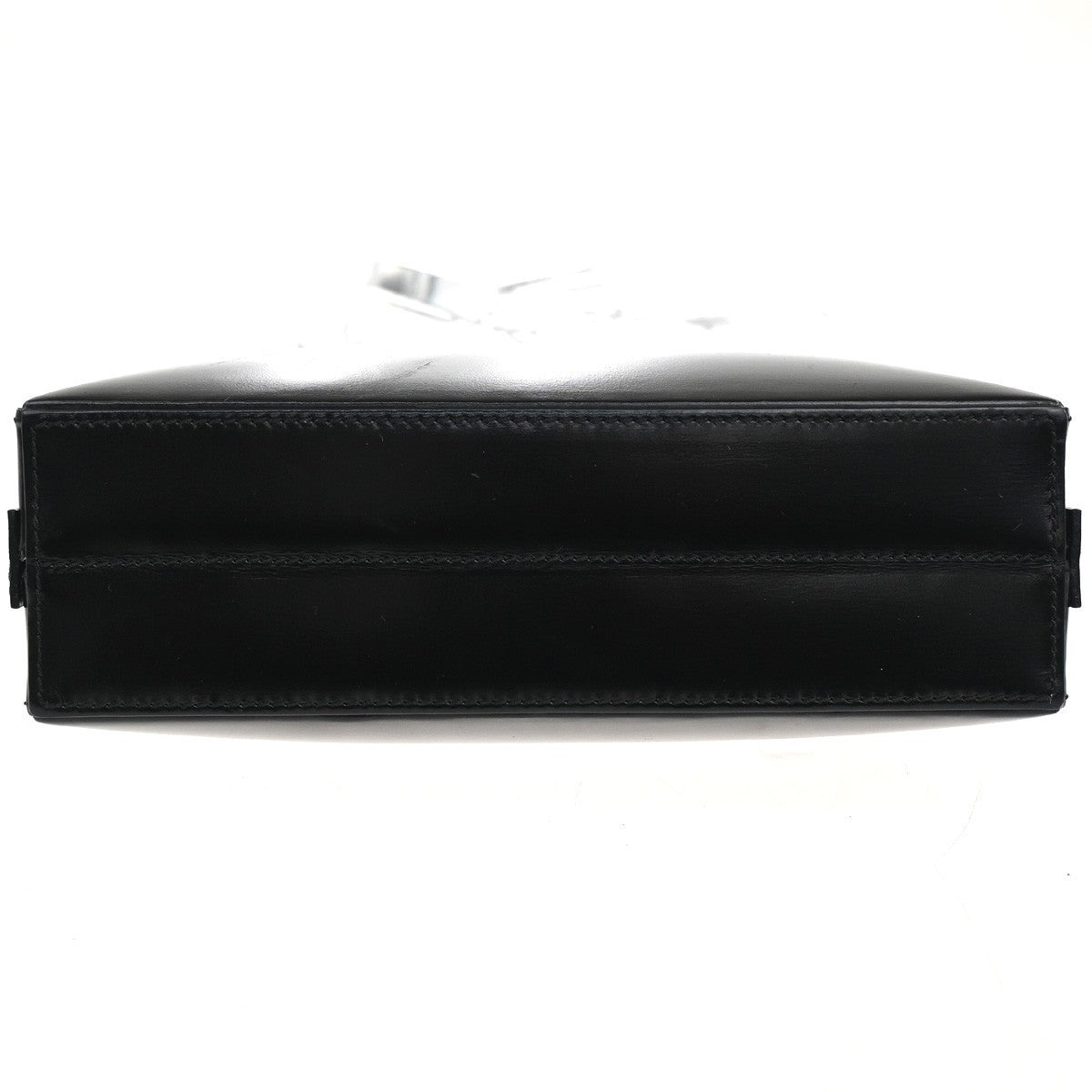LOEWE Logo Pushlock Shoulder Box Hand Bag Leather Black GHW Spain 38MA124