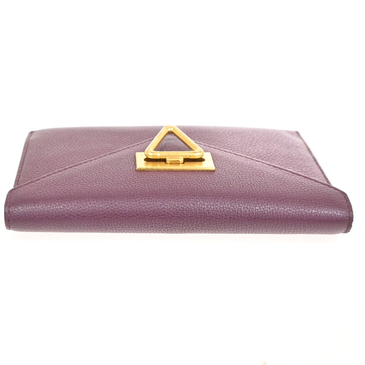 BOTTEGA VENETA Saint Germain Triangle Flap Long Wallet Leather Purple 65CA845
