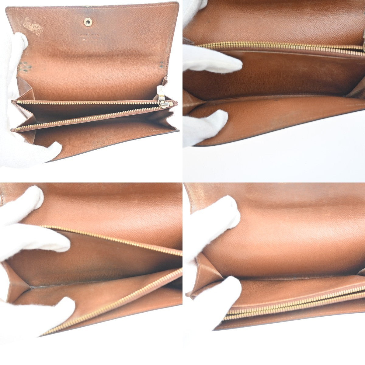 LOUIS VUITTON LV 2 Set Credit Compact Zip Wallet Monogram Leather BN 02KC753