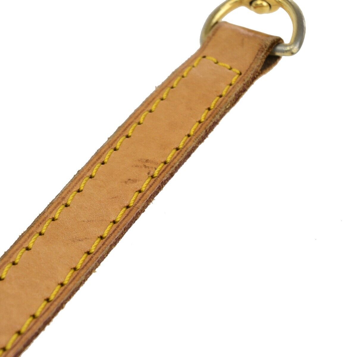 LOUIS VUITTON Logo Shoulder Strap Leather Brown Gold Bag Accessory 60EB696