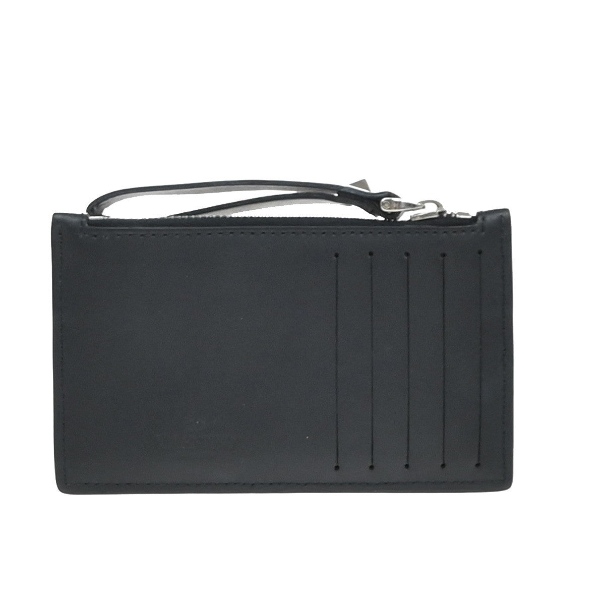 VALENTINO GARAVANI VLTN Logo Coin Wallet Card Holder Studs Leather Black 67KP228