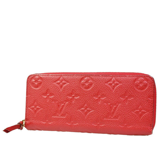 LOUIS VUITTON Clemence Long Bifold Wallet Monogram Empreinte Red M60169 31HB931