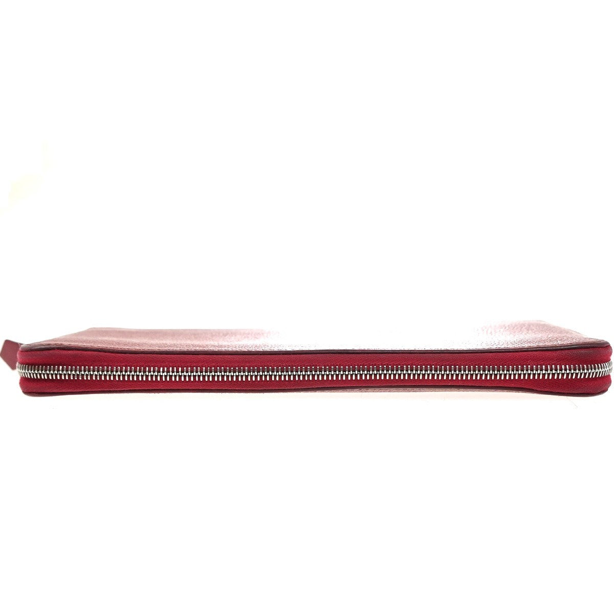 HERMES Azap Silk In Long Wallet Epsom Leather Red SHW France 35KC599