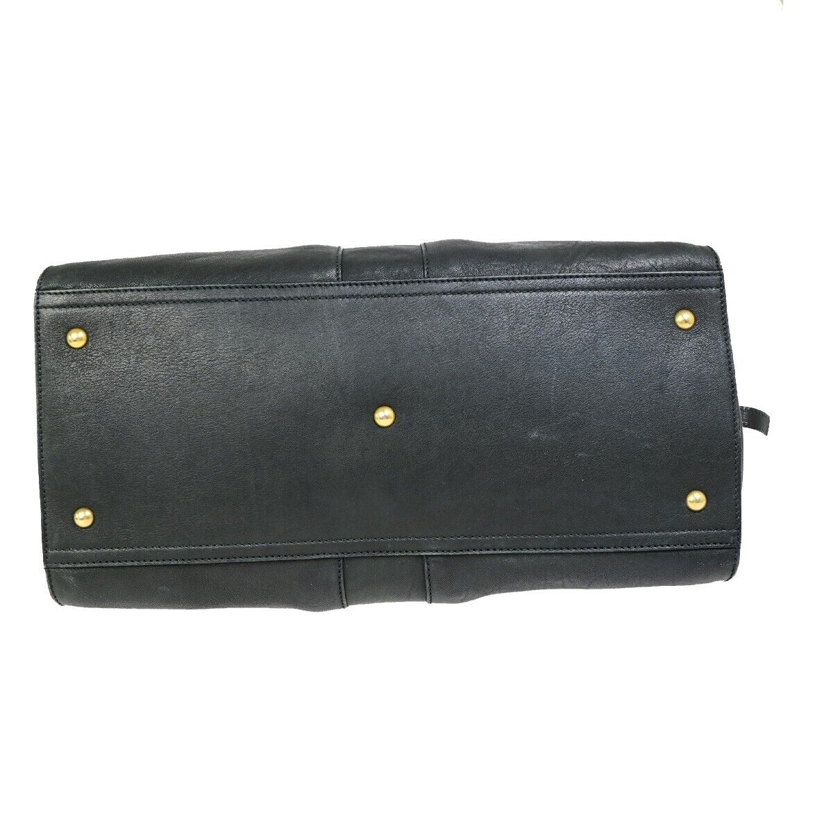 YVES SAINT LAURENT YSL Logo Cabas Chyc Hand Bag Leather Black GHW Italy 70EB951