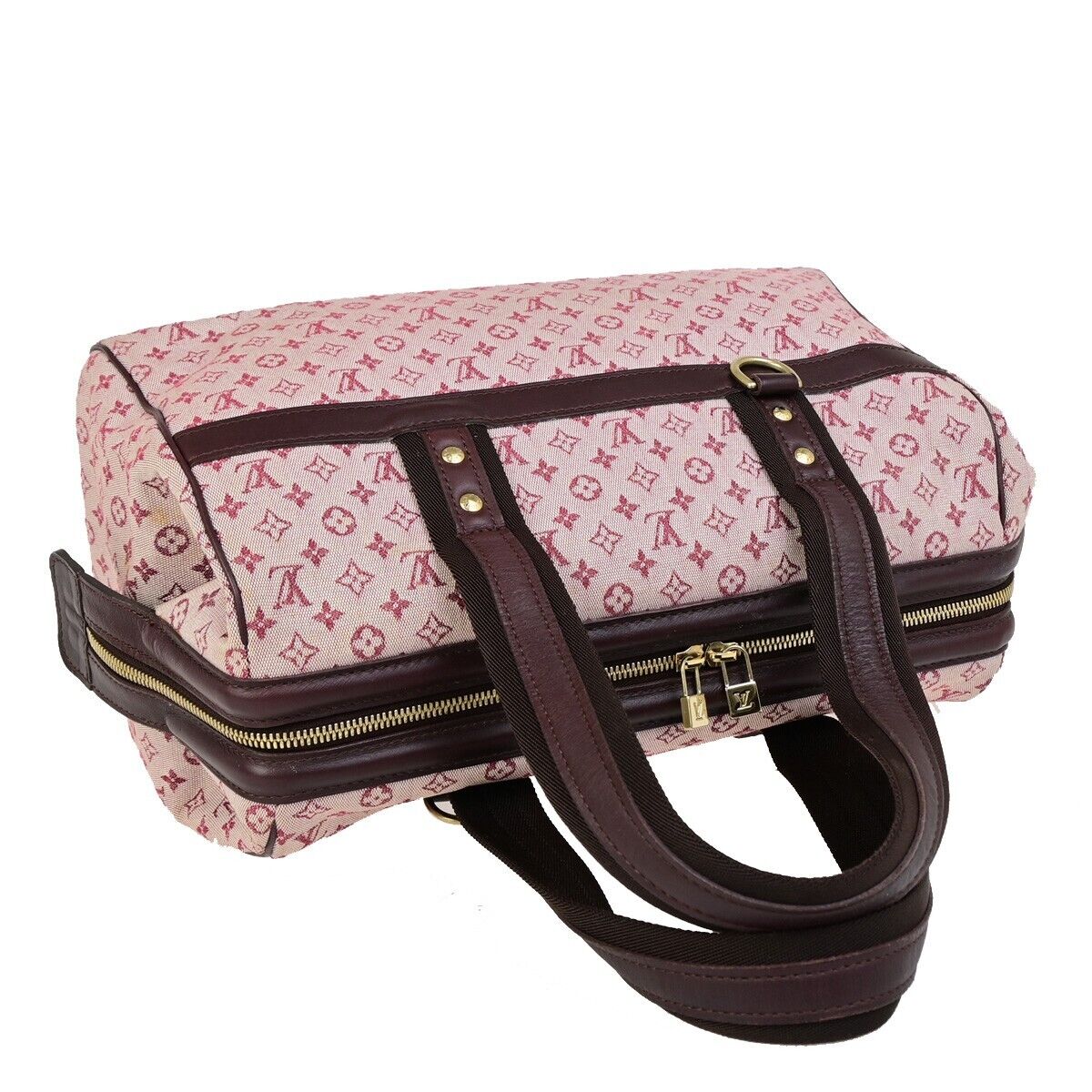 LOUIS VUITTON Logo Josephine GM Hand Bag Monogram Mini Canvas Red M92213 83EC887