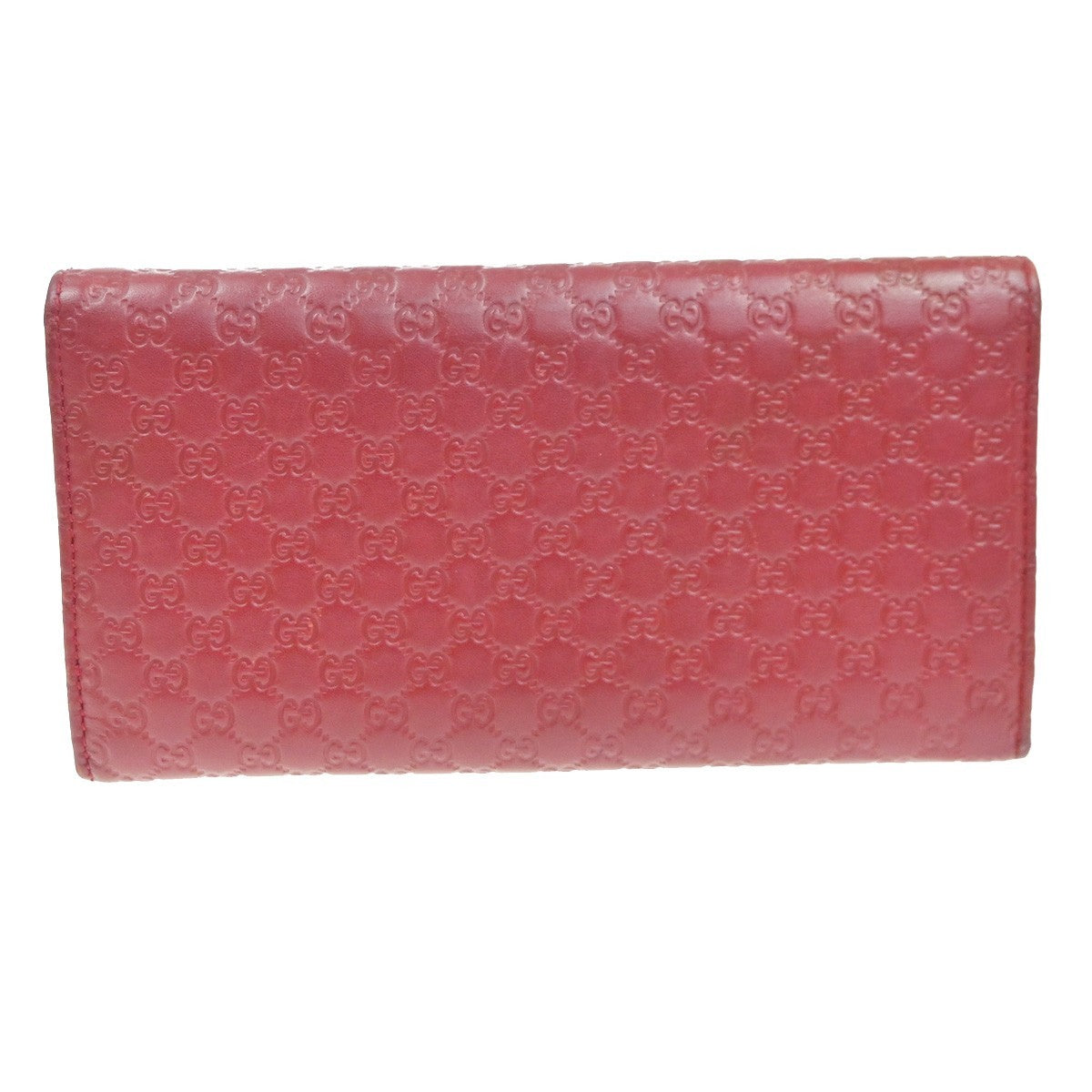 GUCCI Micro Guccissima GG Pattern Bifold Long Wallet Leather Red Italy 31KC718