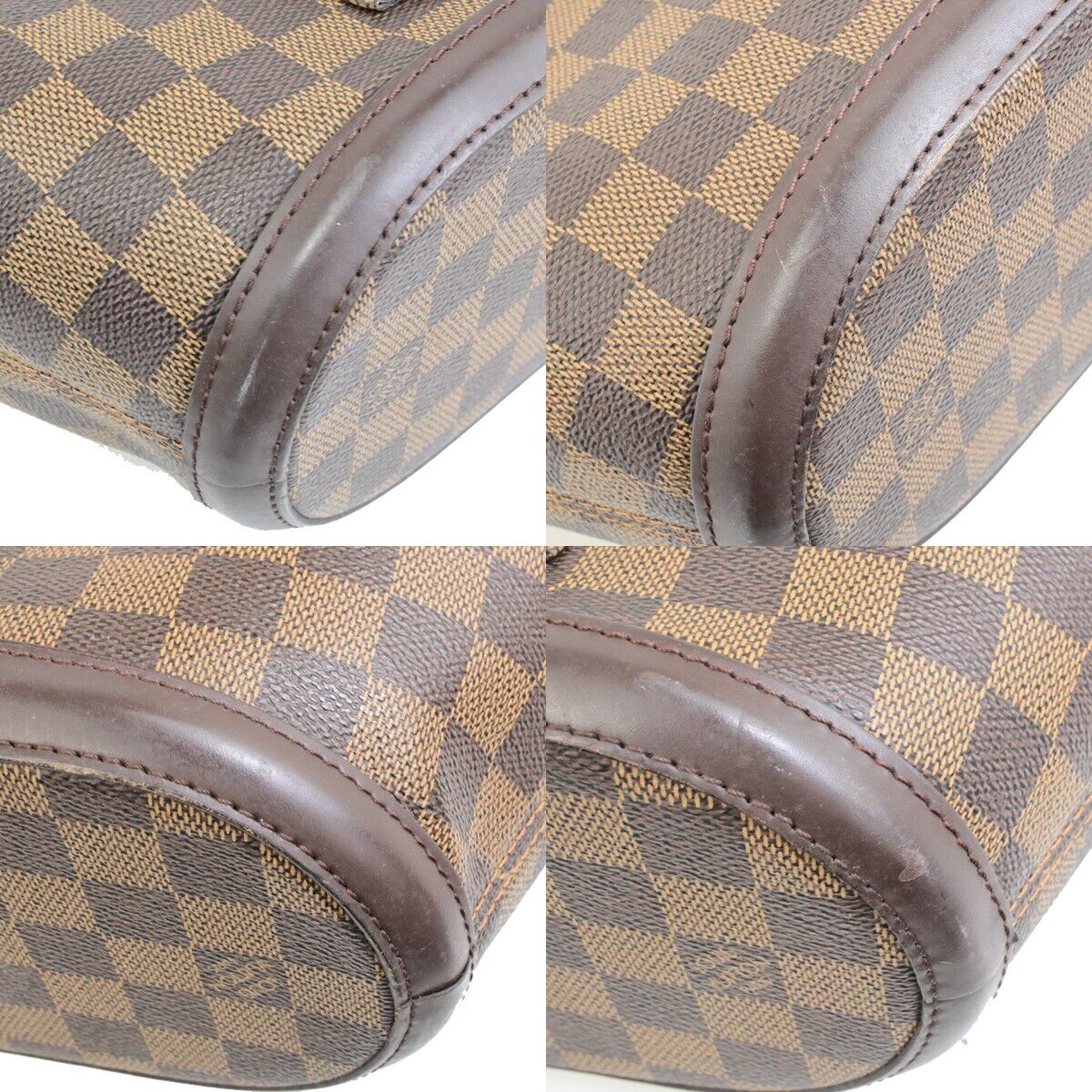 LOUIS VUITTON Manosque PM Shoulder Tote Bag Damier Leather Brown N51121 91FB498