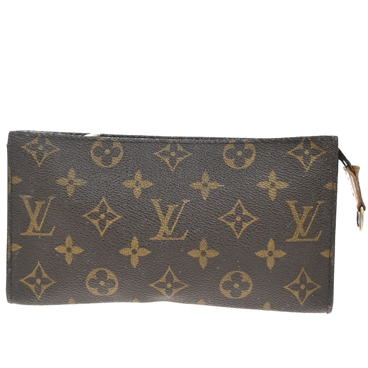 LOUIS VUITTON Logo BUCKET GM Pouch Bag Monogram Leather Brown France 05EG170