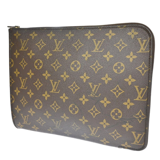 LOUIS VUITTON Poche Documents Clutch Bag Monogram Leather Brown M53457 67EA254