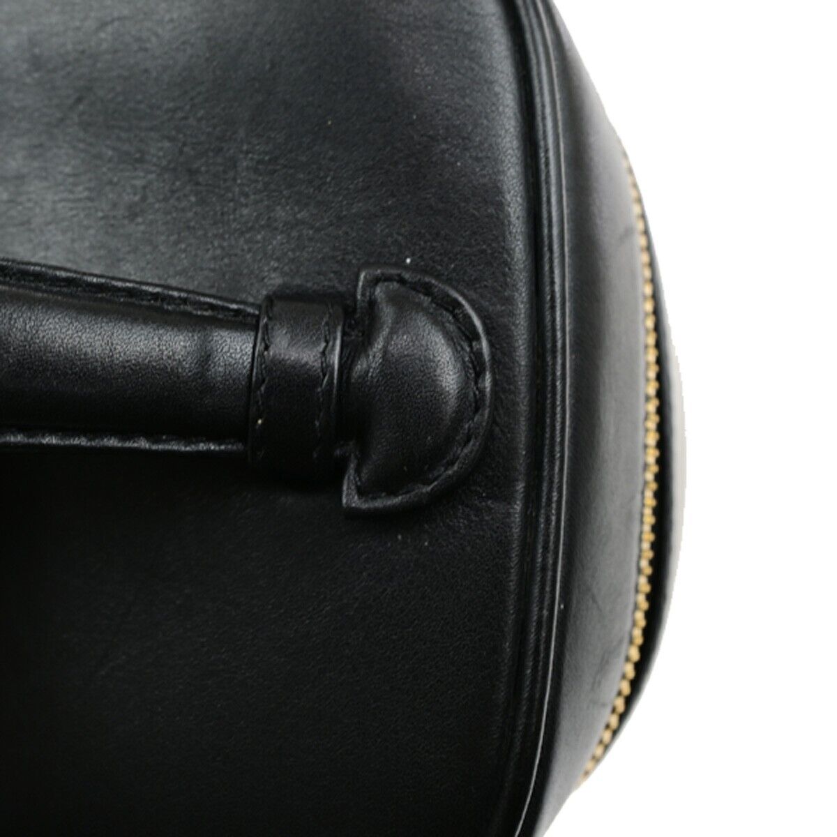 CHANEL CC Logo Bicolore Vanity Hand Bag Leather Black GHW Italy 76ED424