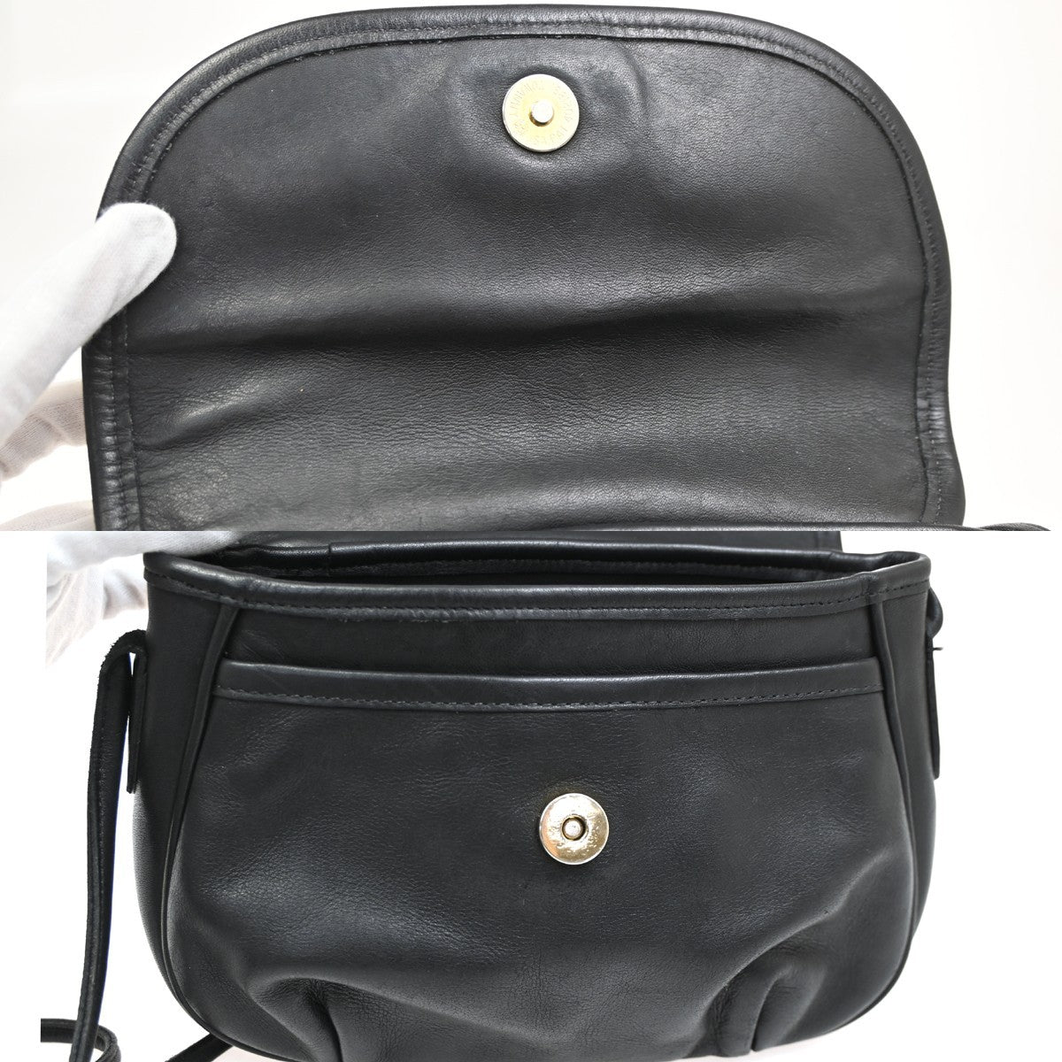 COACH Logo Crossbody Mini Shoulder Bag  Leather Black GHW 214 USA 07YH851