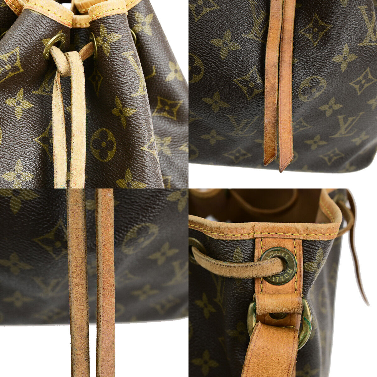 LOUIS VUITTON Petit Noe Drawstring Shoulder Bag Monogram Leather M42226 80SJ020