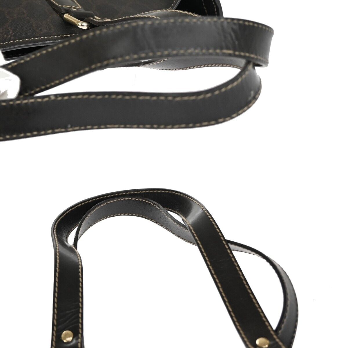 GUCCI Logo GG Pattern Shoulder Hand Tote Bag PVC Leather Brown Italy 66FA159