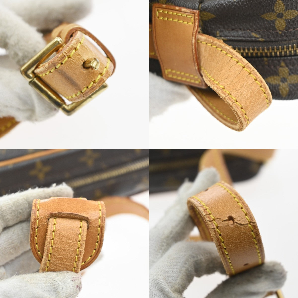 LOUIS VUITTON Jeune Fille GM Shoulder Bag Monogram Leather Brown M51225 73MA366