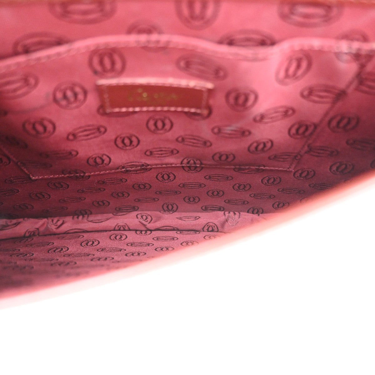 CARTIER 2C Logo Shoulder Crossbody Bag Leather Red GHW France 35YJ122