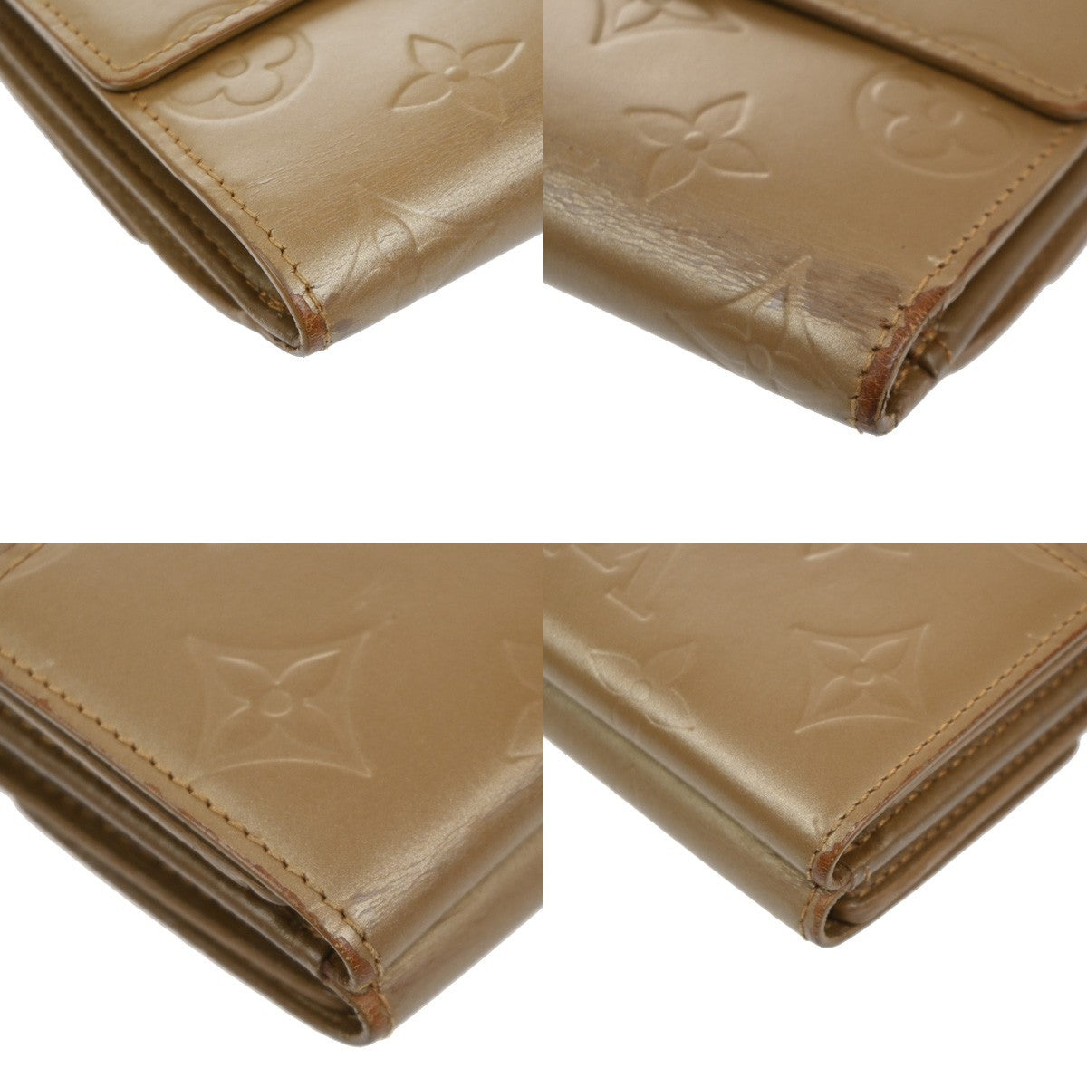 LOUIS VUITTON Porte Monnaie Billets Wallet Monogram Mat Gold BE M65117 67KD037