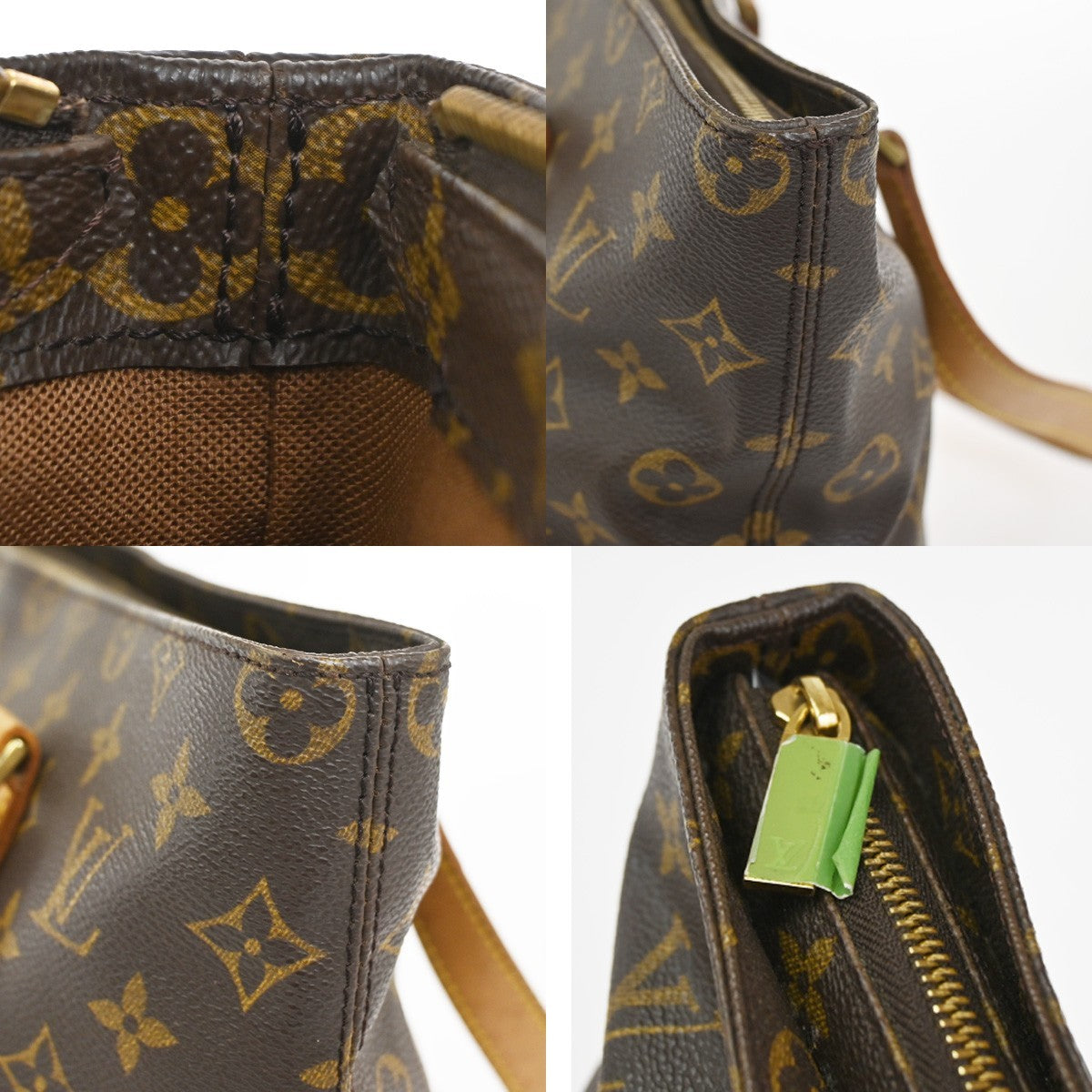 LOUIS VUITTON Cabas Piano Shoulder Bag Monogram Leather Brown M51148 93YJ044
