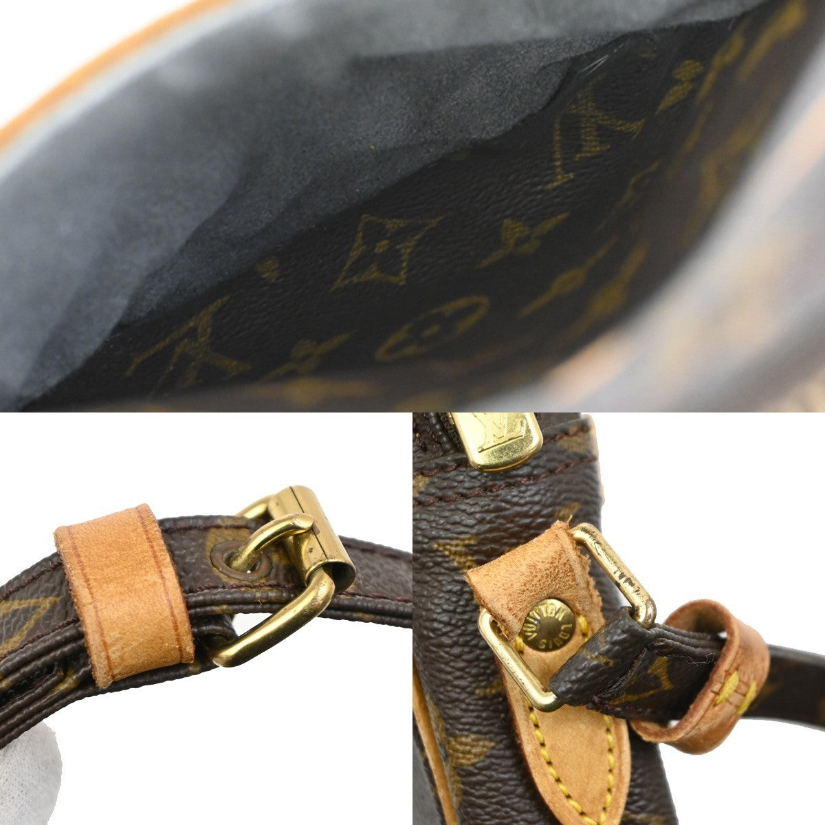 LOUIS VUITTON Danube Shoulder Bag Monogram Leather Brown France M45266 31PA032
