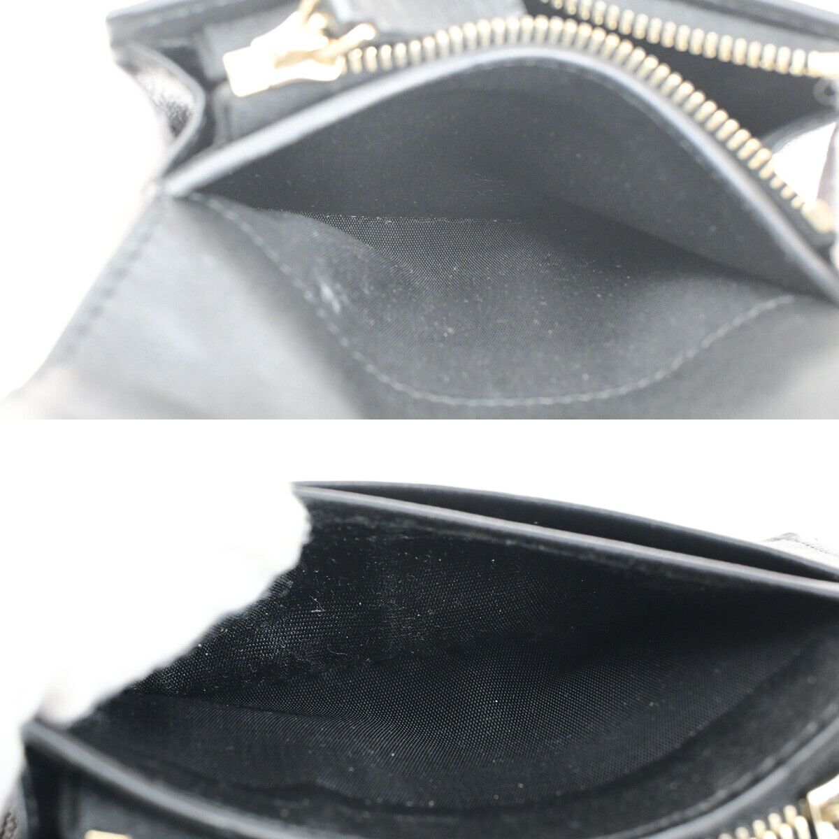 VALENTINO Logo Studs Compact Bifold Wallet Purse Leather Black GHW Italy 69YF968