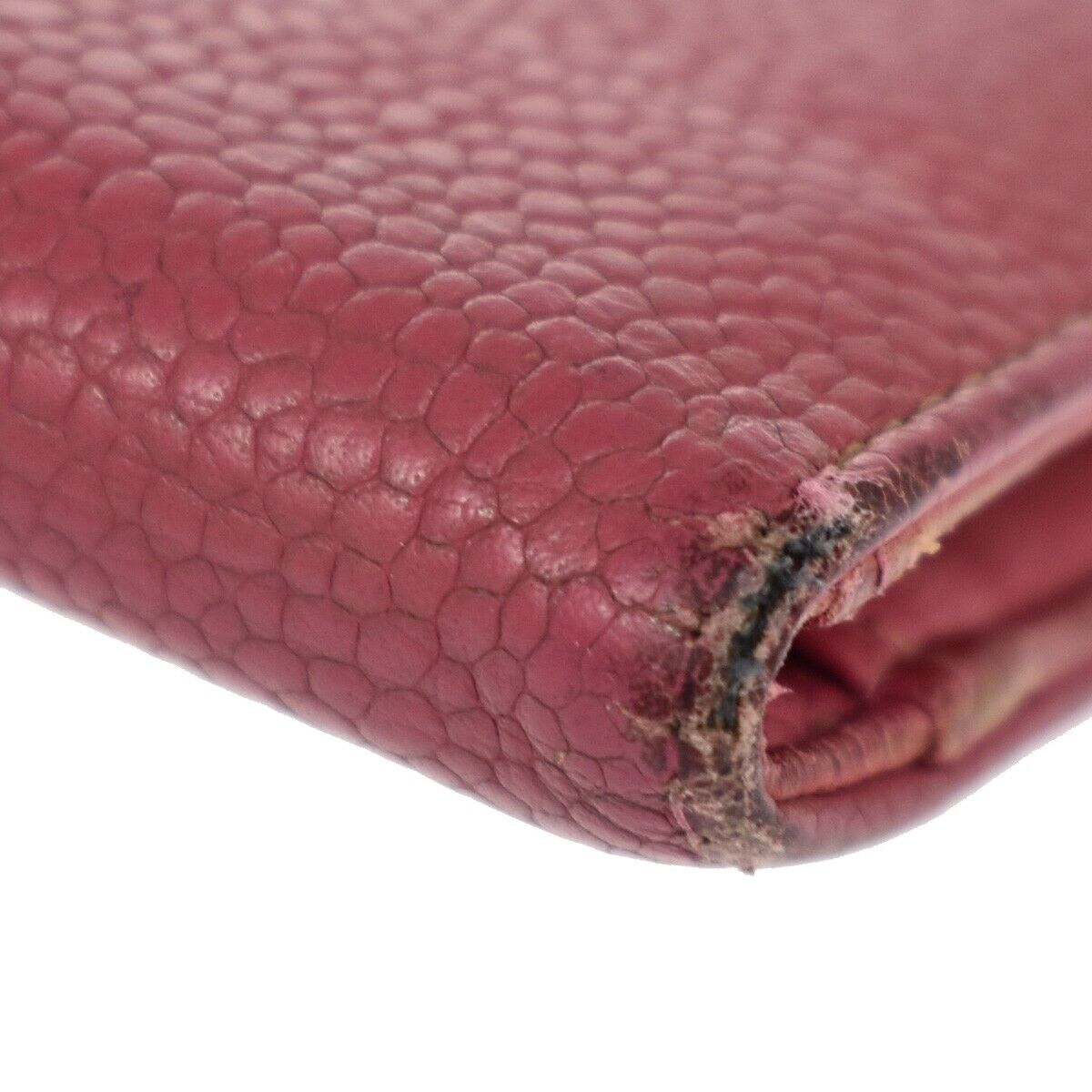 CHANEL CC Logo Long Bifold Wallet Purse Caviar Leather Pink GHW Vintage 05GA848