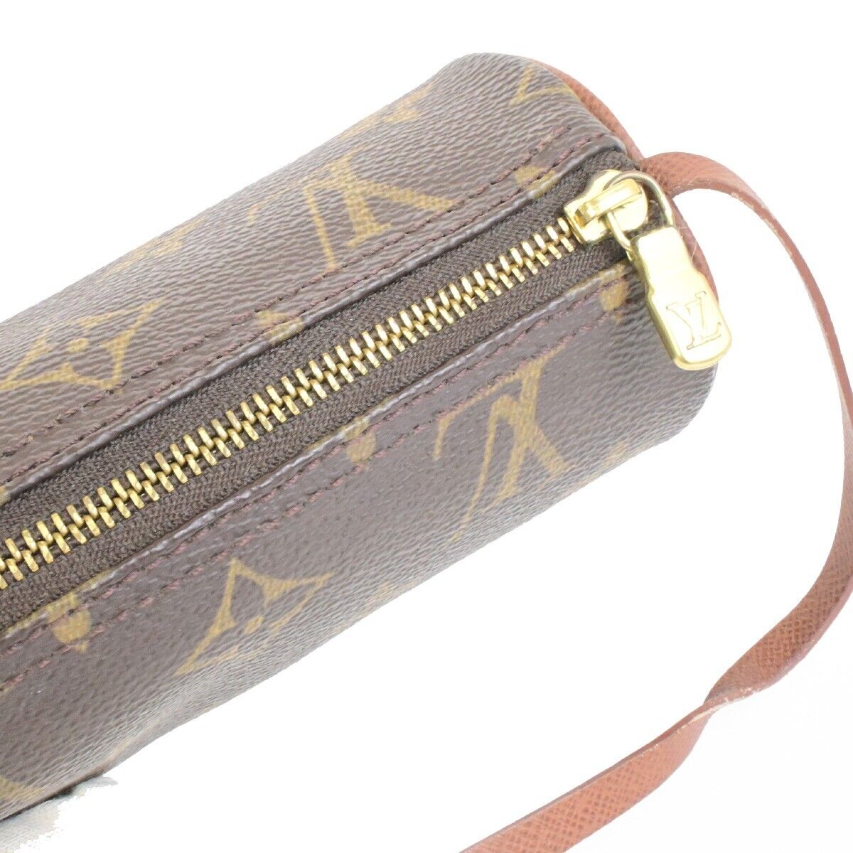 LOUIS VUITTON Logo Papillon Pouch Hand Bag Monogram Leather BN M51380 62ED983