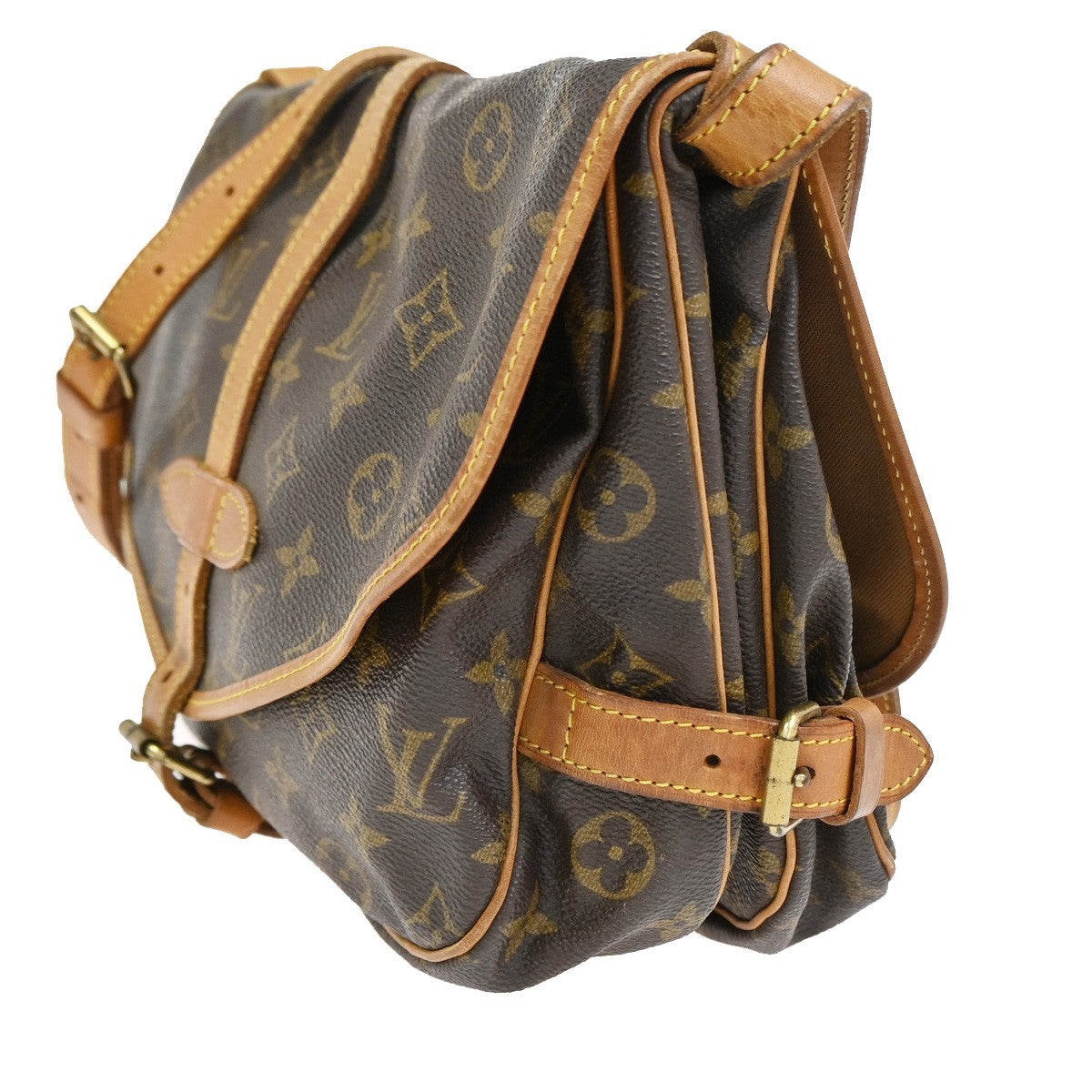 LOUIS VUITTON Logo Saumur 30 Shoulder Bag Monogram Leather BN M42256 30CA903