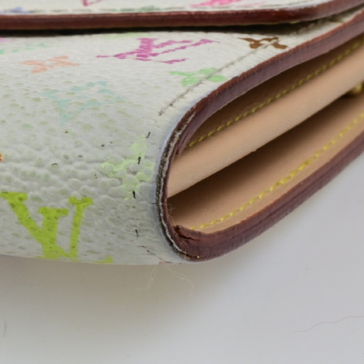 LOUIS VUITTON Long Bifold Wallet Portefeuille Sara multi White M93532 61KA458