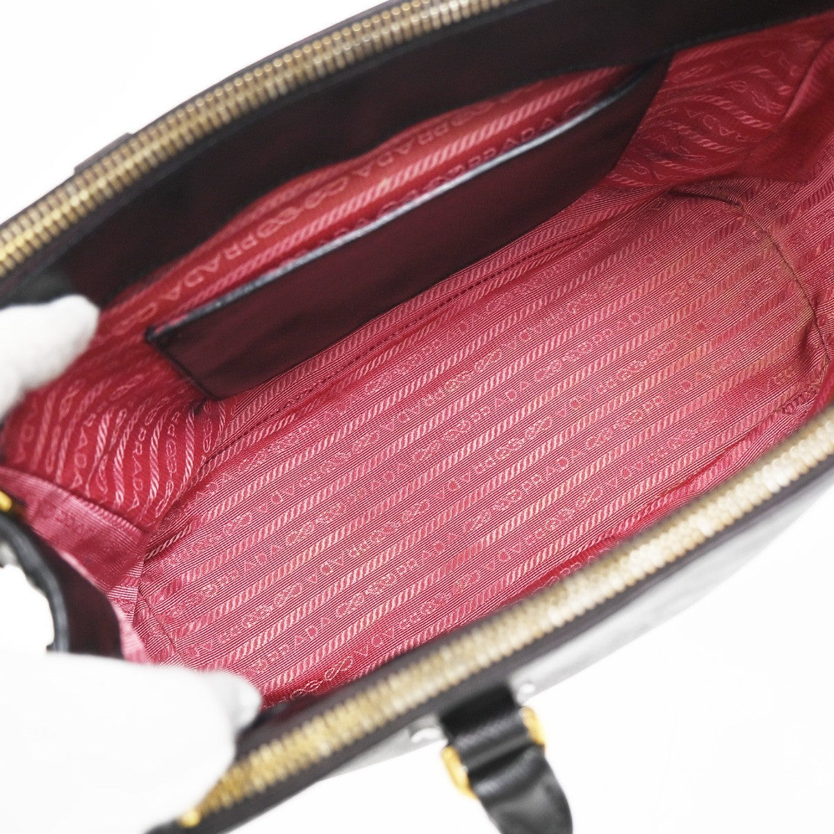 PRADA Logo Galleria Shoulder  Hand Bag Saffiano Leather Black GHW Italy 72YJ039