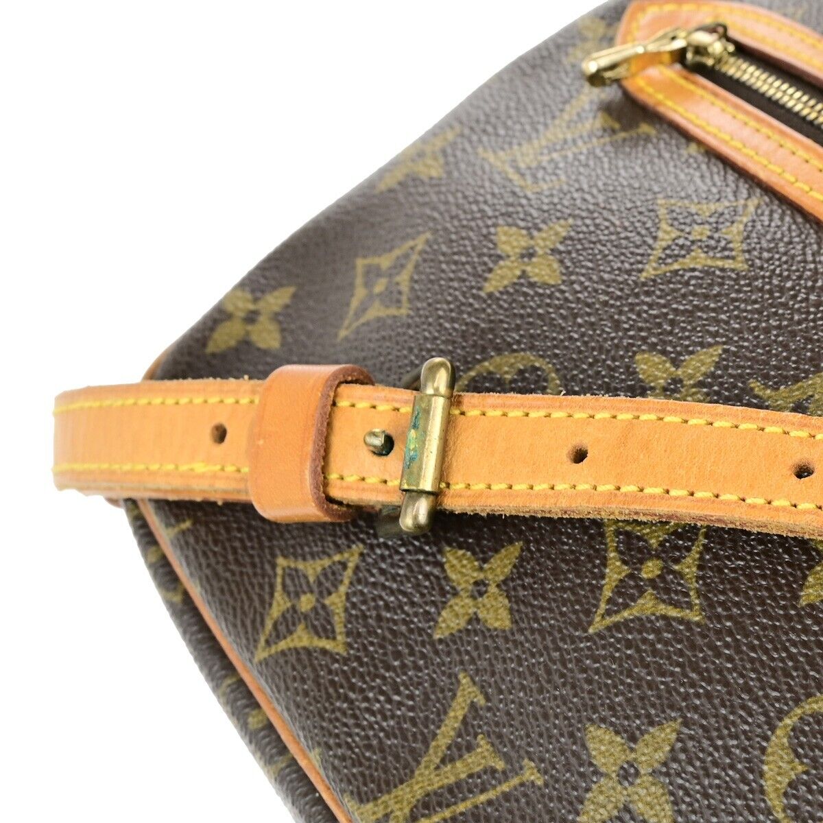 LOUIS VUITTON Senlis Shoulder Bag Monogram Leather Brown France M51222 31ED197