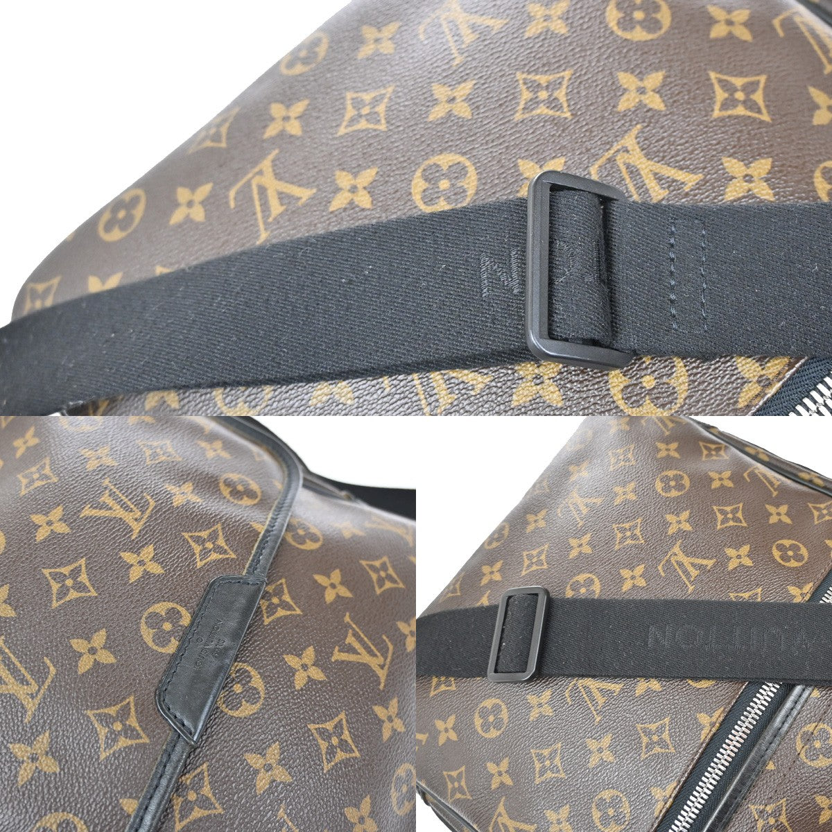LOUIS VUITTON Bass MM Shoulder Bag Monogram Macassar Brown Black M56715 72KB468