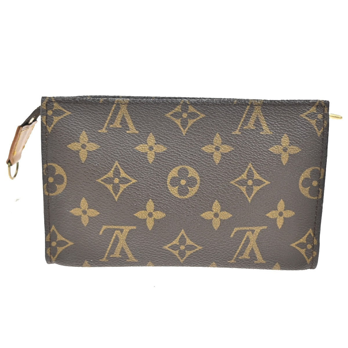 LOUIS VUITTON Logo BUCKET PM Pouch Bag Monogram Leather Brown France 04KC333