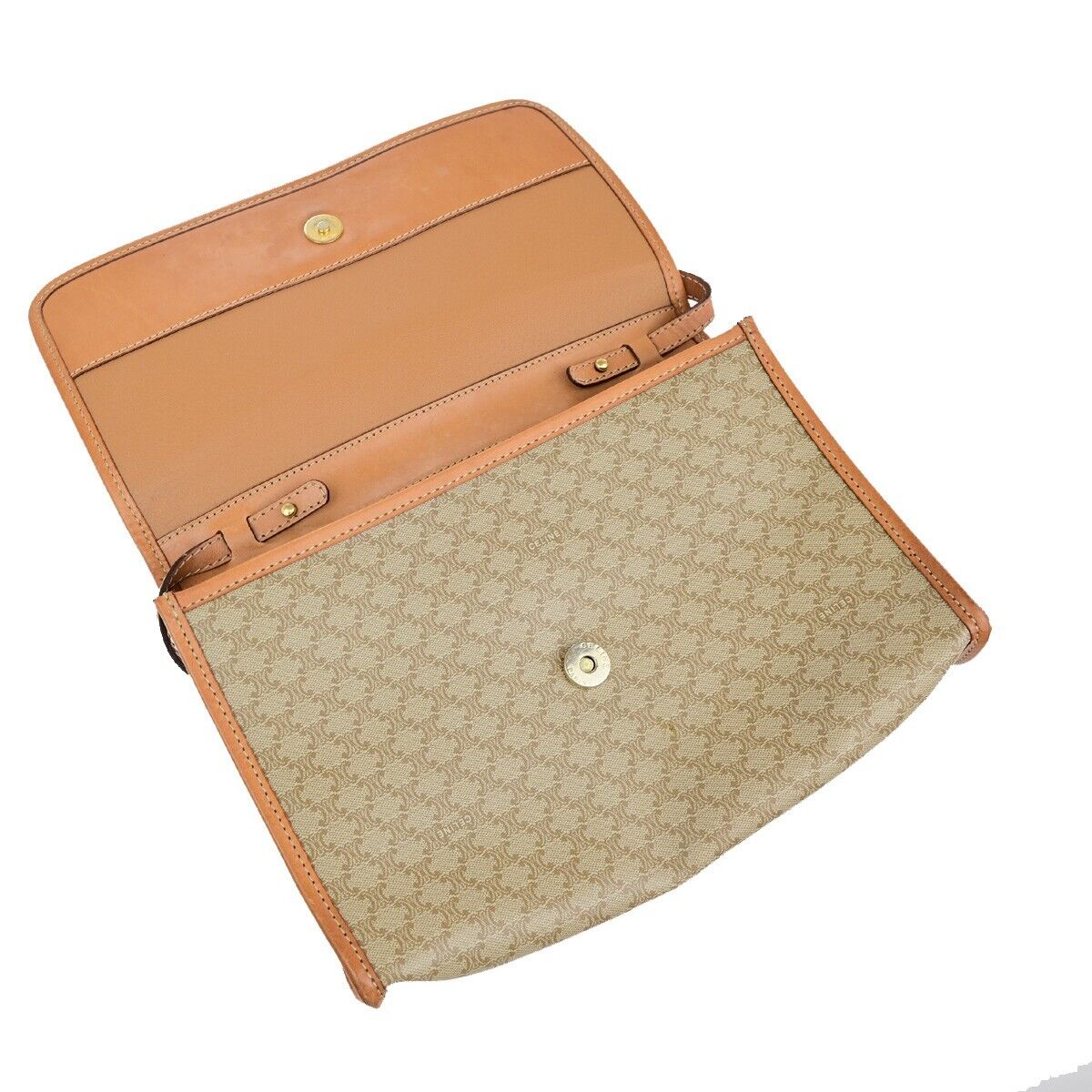 CELINE Macadam Pattern Crossbody 2Way Shoulder Clutch Bag PVC Leather BN 67ED367