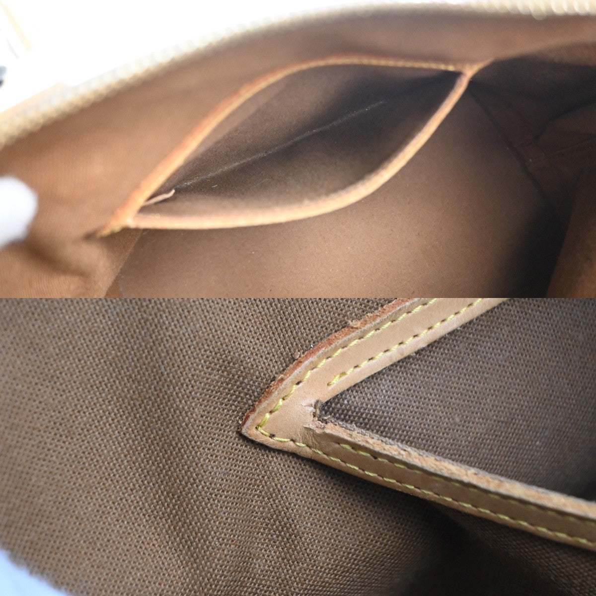 LOUIS VUITTON LV Logo Alma Hand Bag Monogram Leather Brown France M51130 73MA512