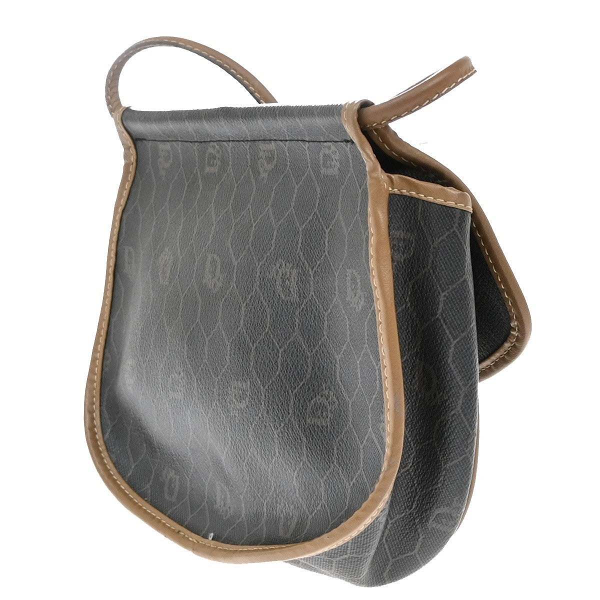CHRISTIAN DIOR Logo Honeycomb Mini Shoulder Bag PVC Leather Brown GHW 61KP075