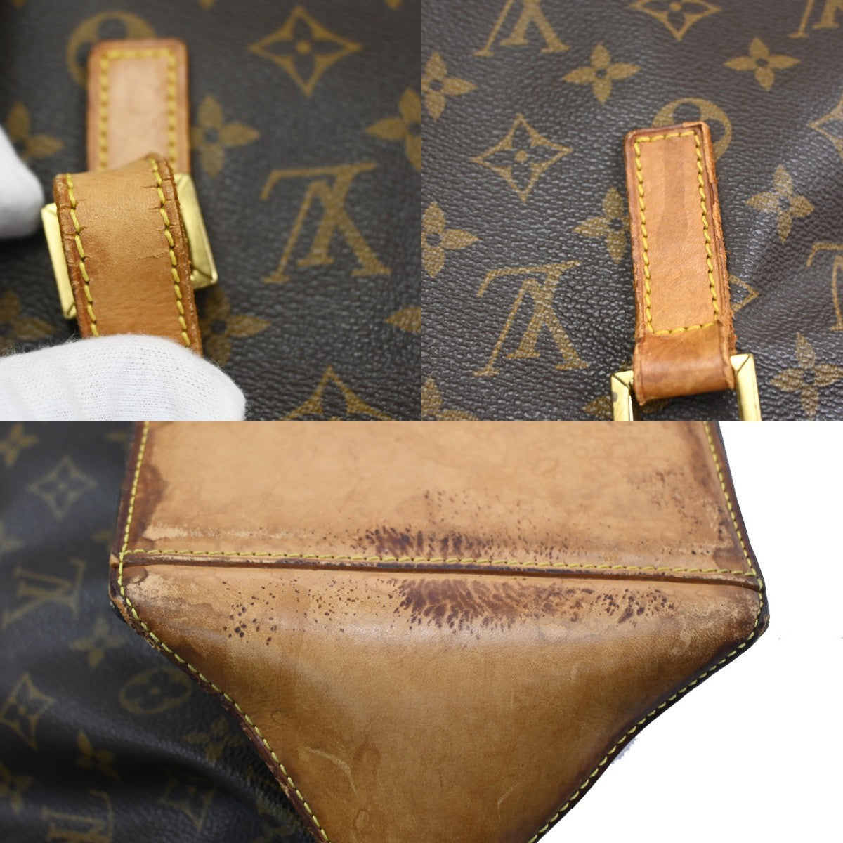 LOUIS VUITTON Cabas Mezzo Shoulder Bag Monogram Leather Brown M51151 89SA076