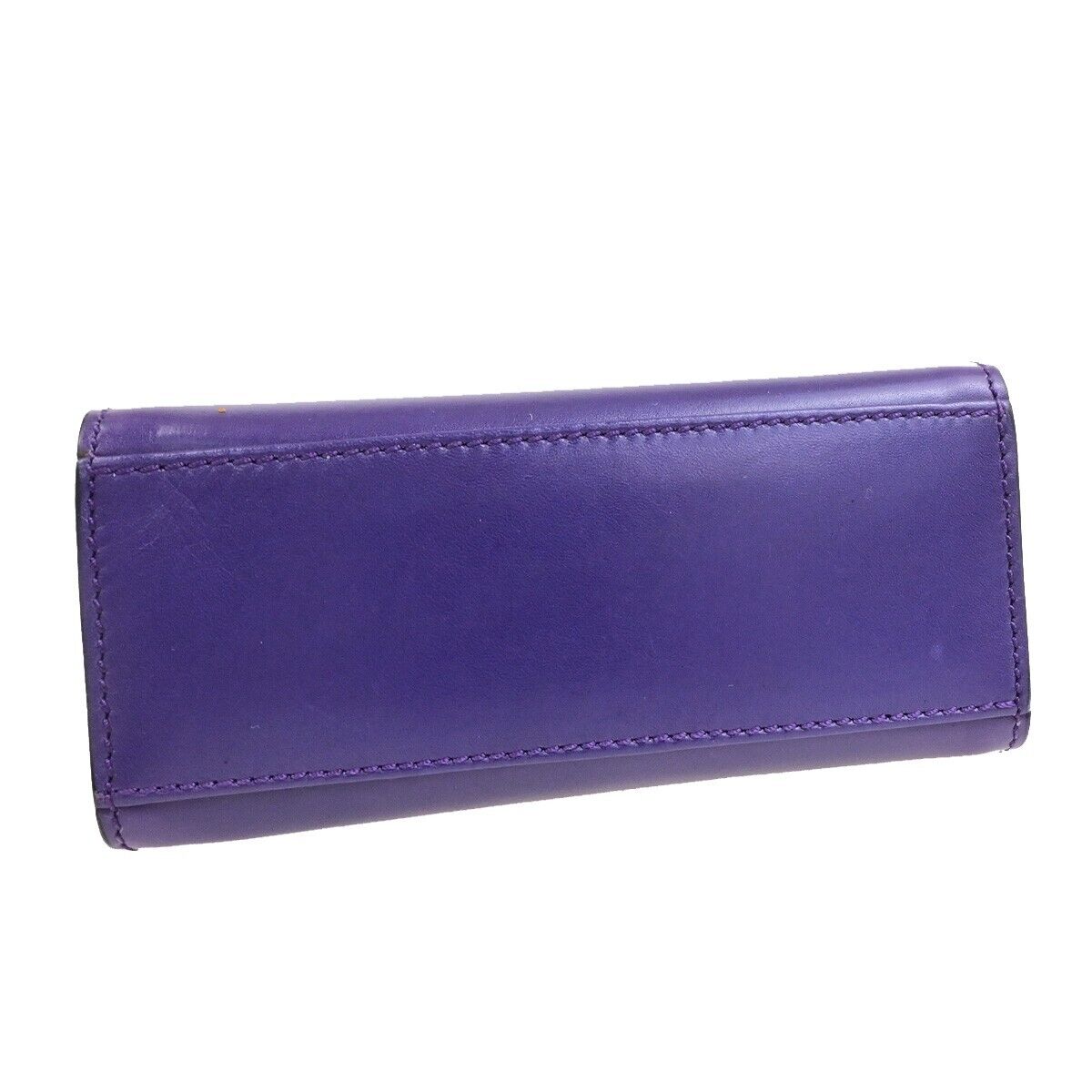 CELINE Logo Mini Shoulder Bag Leather Purple GHW Made In Italy 82FB516