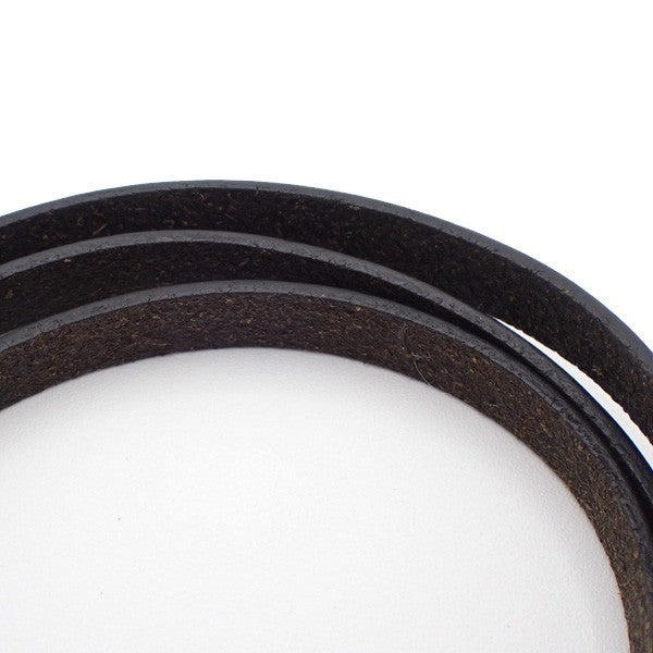 HERMES Api 3 Triple Tour Long Bracelet SHW Leather Sliver Black 64RL493