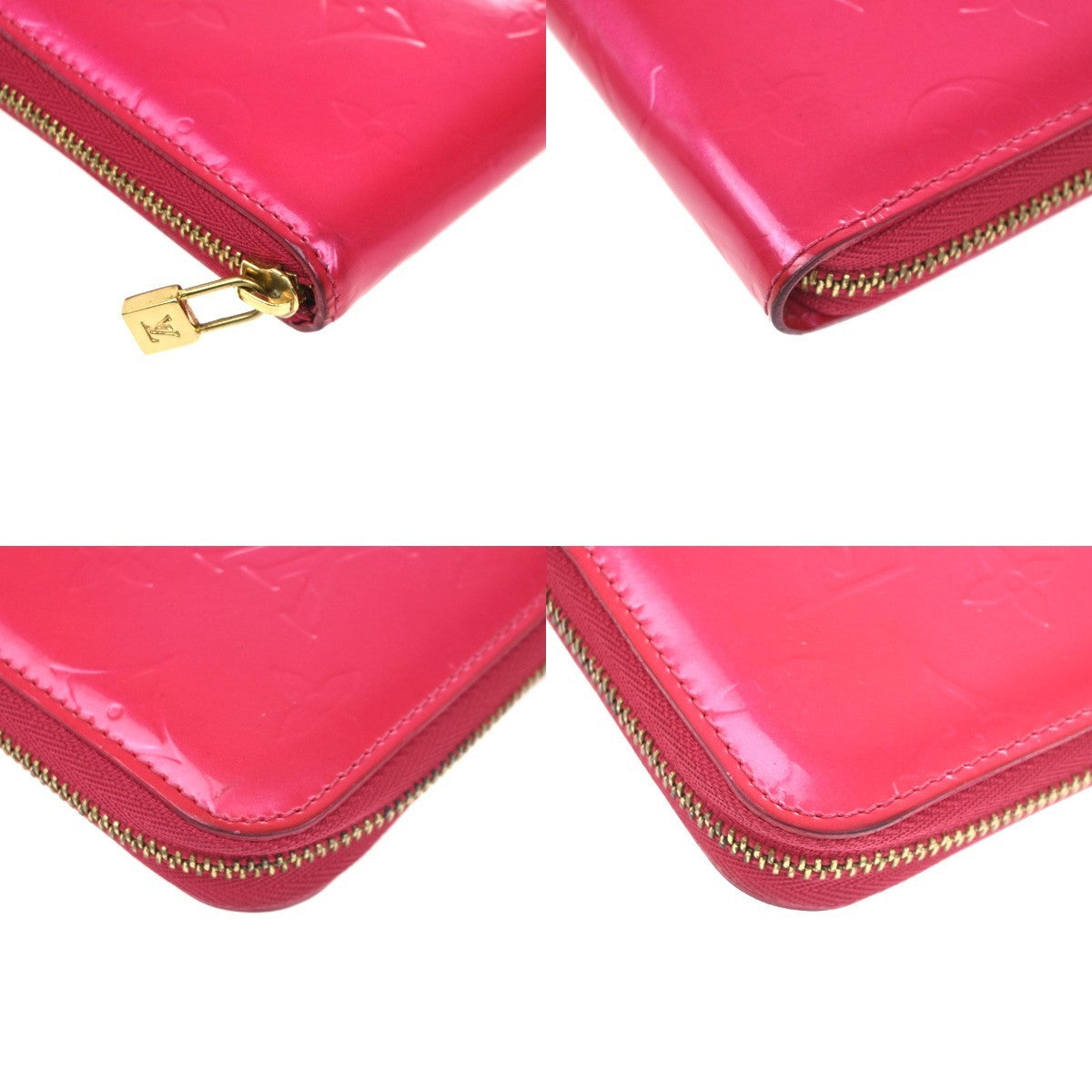 LOUIS VUITTON 2 Set Bifold Zipper Wallet Monogram Vernis Epi Pink White 60TA459