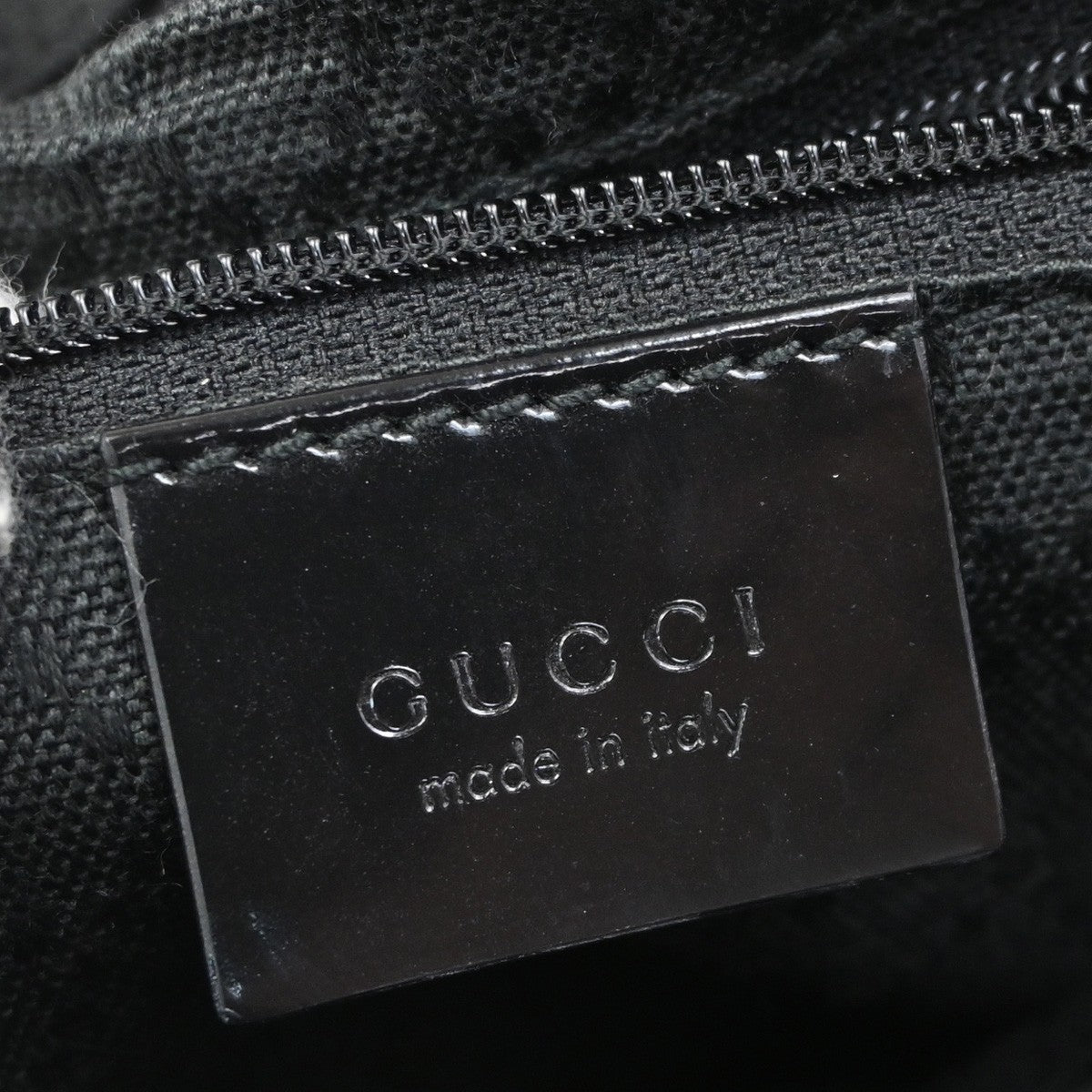 GUCCI 2Way Shoulder Hand Bag Nylon Black Sliver Italy 09DA133