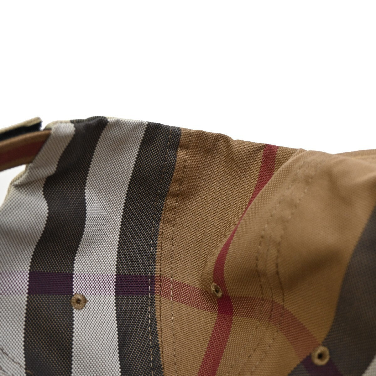 BURBERRY Logo Nova Check Baseball Hat Cap Size M Cotton Brown 69RF256