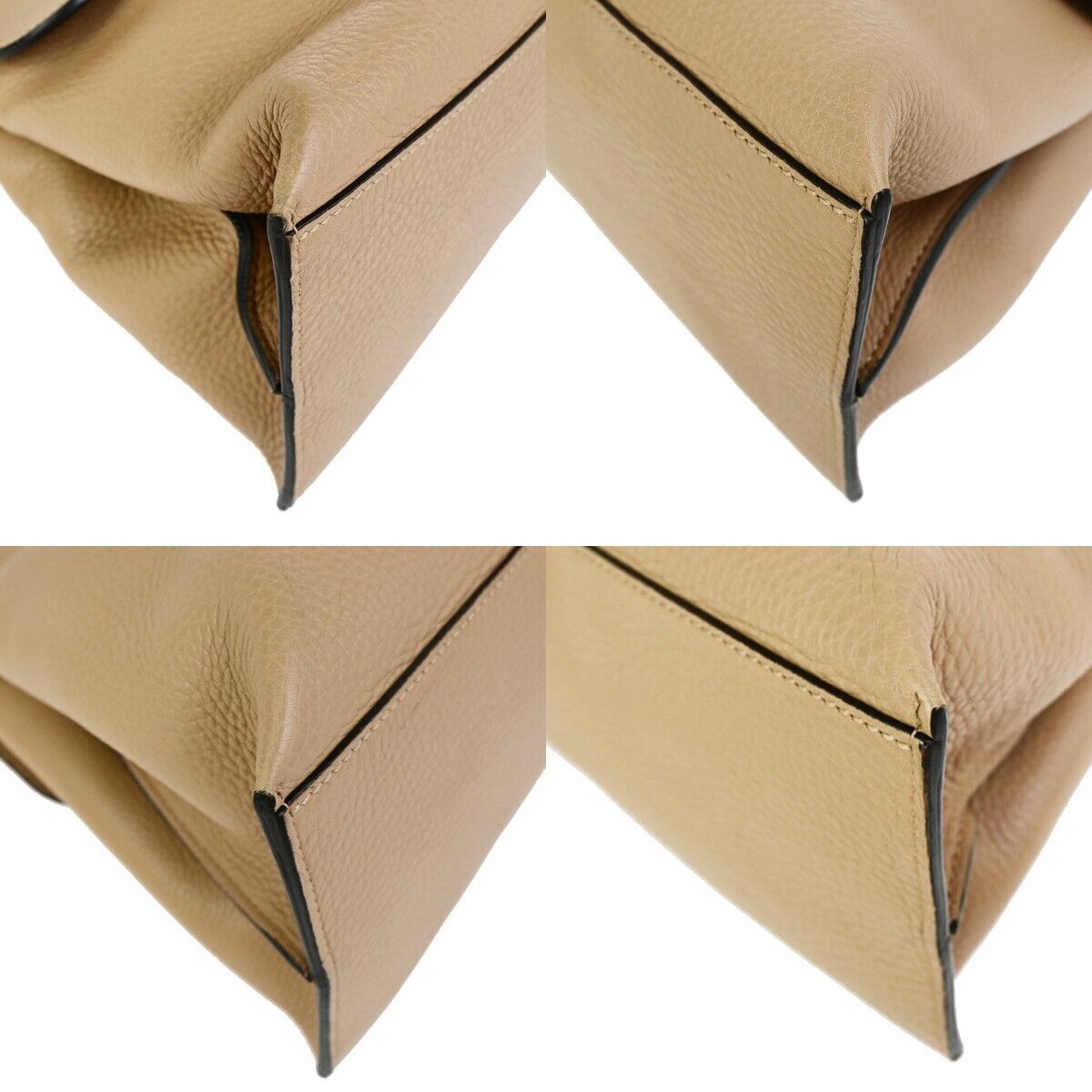 GUCCI GG Logo Daily 2Way Shoulder Hand Bag Bamboo Leather Pink Beige 75FB208