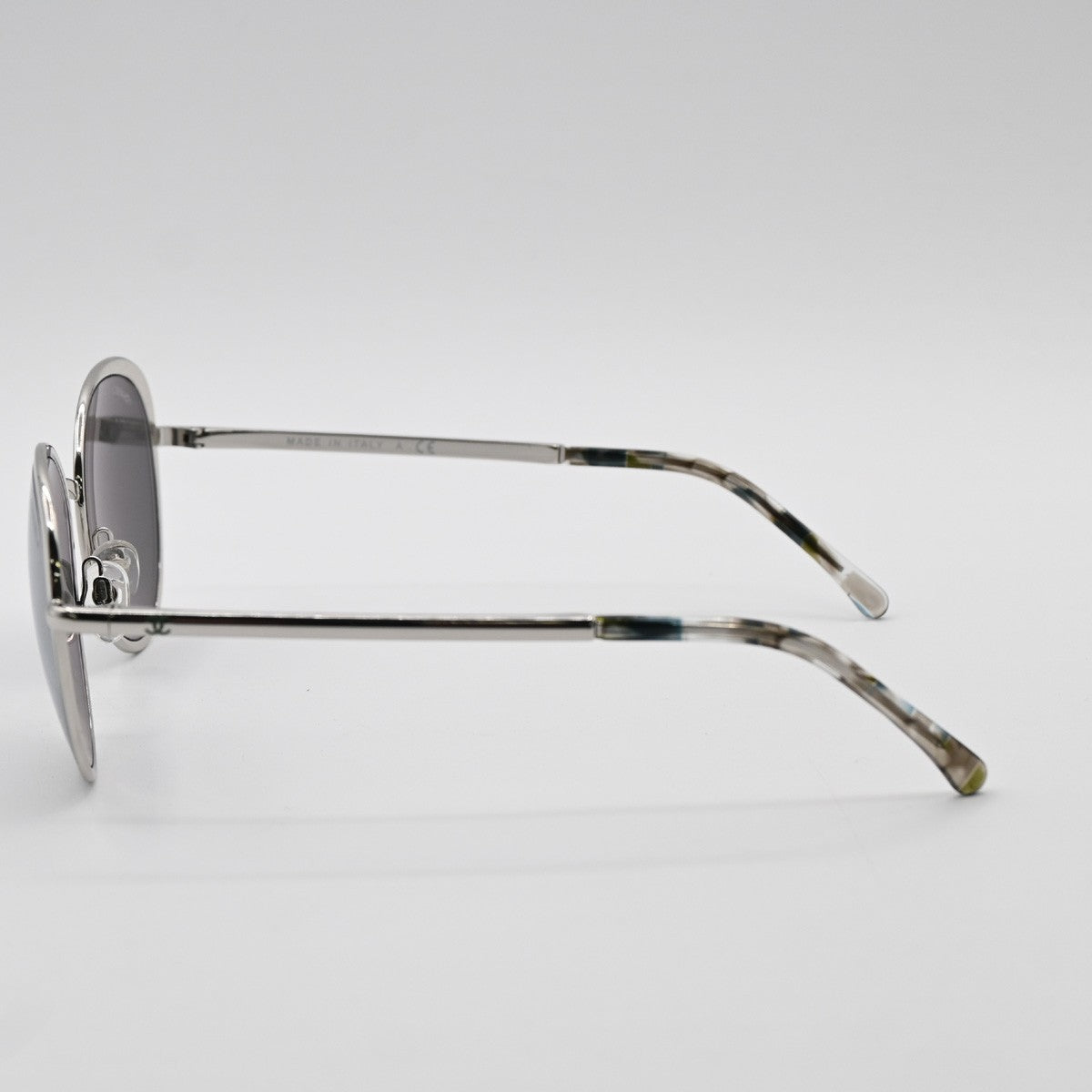 CHANEL CC Logo Sunglasses Eye Wear Mirror Lenz Plastic Metal Silver 4206 36RL592