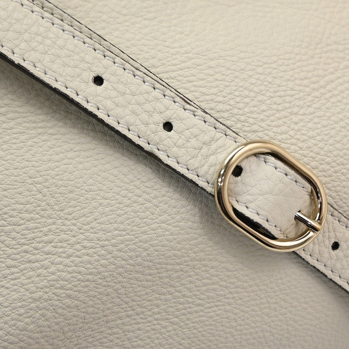 GUCCI Logo Bamboo 2Way Handbag Leather White GHW made in Italy 70TA662