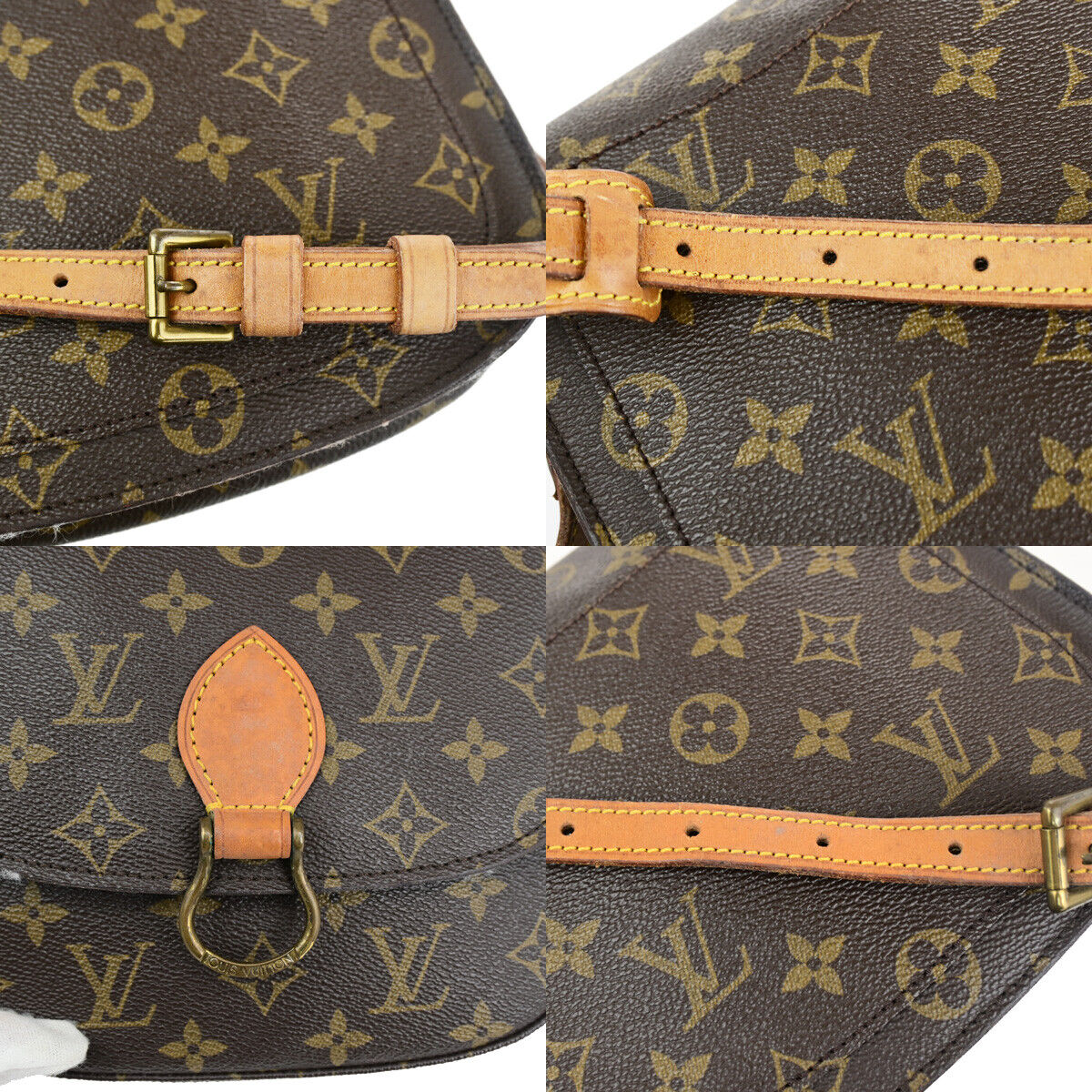 LOUIS VUITTON Saint Cloud MM Shoulder Bag Monogram Leather Brown M51243 80YG517