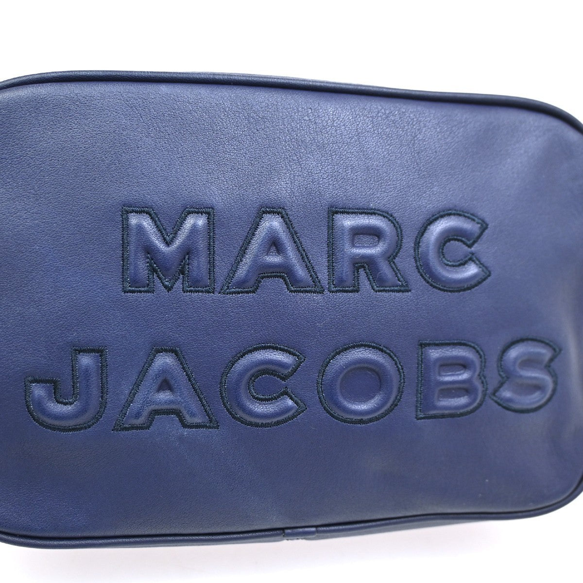 MARC JACOBS Logo The Flash Crossbody Mini Shoulder Bag Leather Blue GHW 61YH854