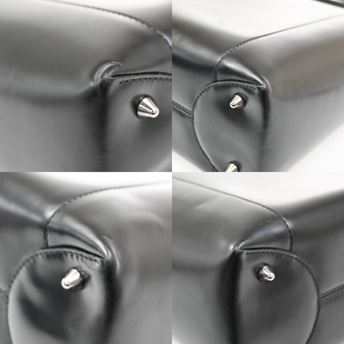CHRISTIAN DIOR LOGO Maris Pearl  Tote Hand Bag Black SHW Italy 95TA404